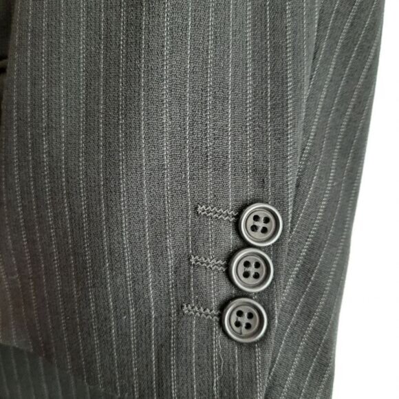 CALVIN KLEIN Italy Wool Blend Blazer Jacket Pin-Stripe Black Men's Sz 40 S - Picture 7 of 14